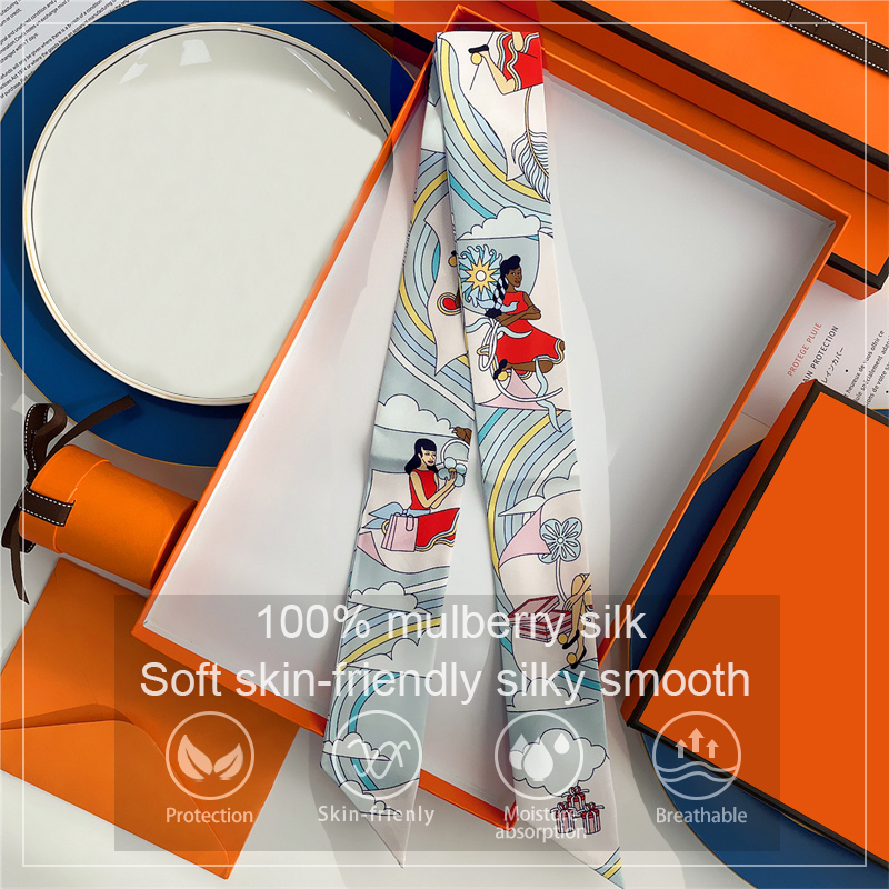 Scarf Silk Neck - Feminino 100% lenço de seda amoreira