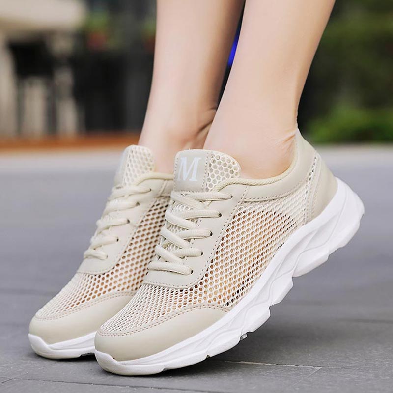 Formal Wear Japan Women - Verão respirável tênis feminino malha sapatos