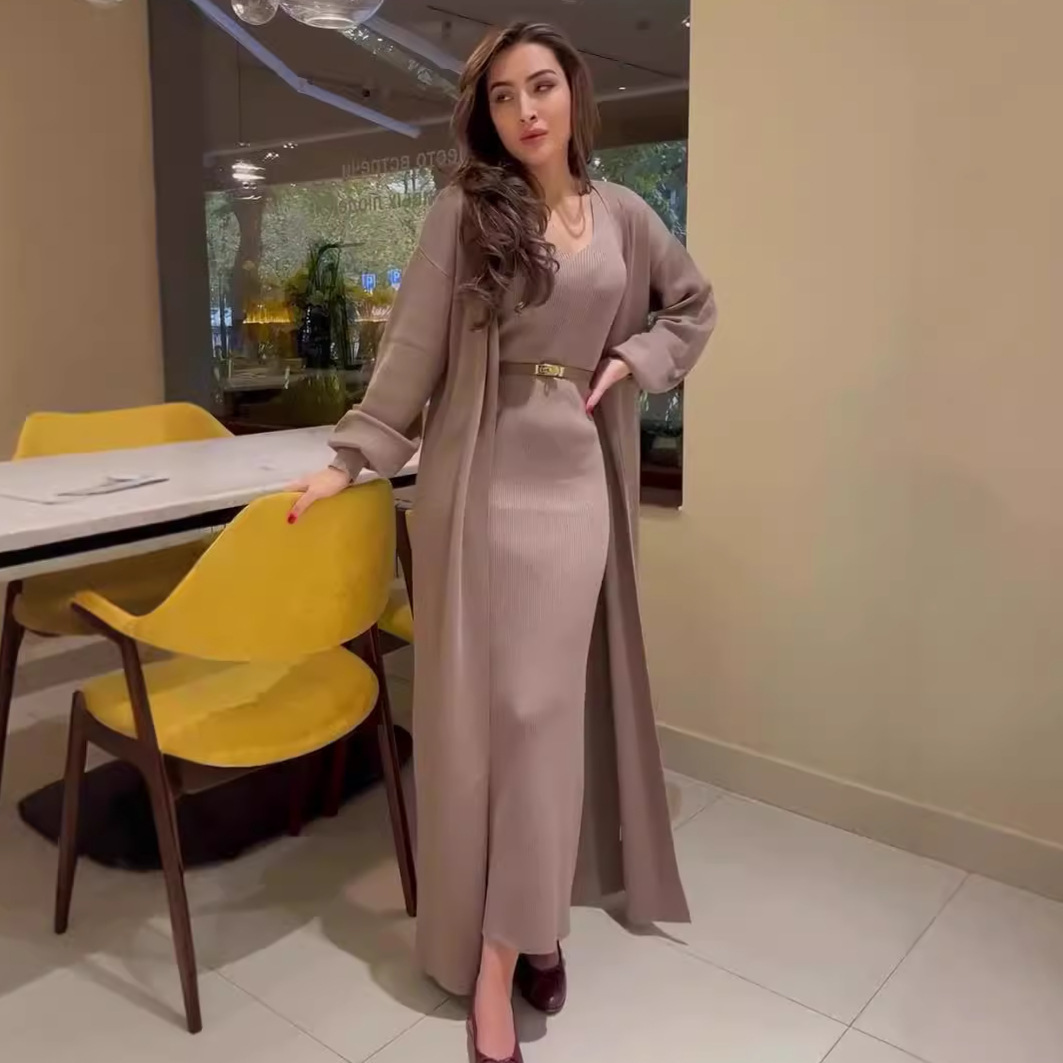 Women Formal Wear For Office - Vestido de malha feminino terno cardigan