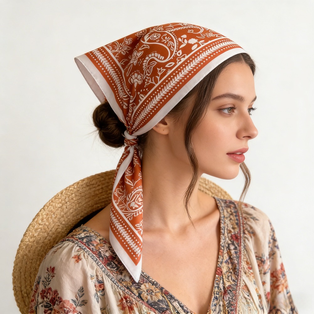 Scarf Silk Neck - Lenço de seda com estampa de