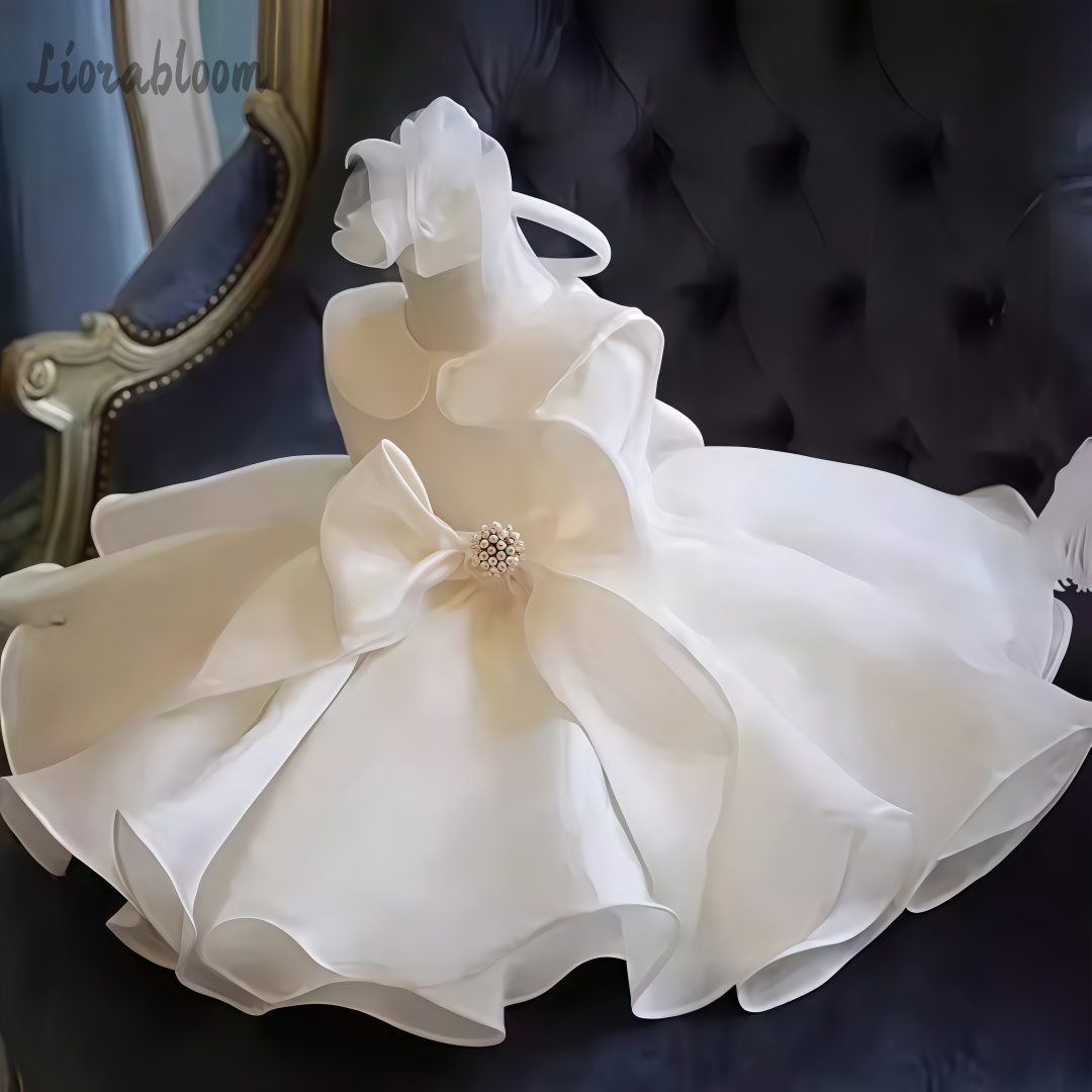 Women Formal Party Wear Dress - Vestido Branco com Pérolas para Casamento,