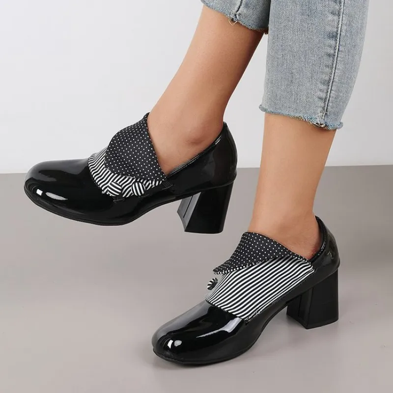 Women Formal Wear For Office - Sapatos Femininos de Salto Bloco Vintage