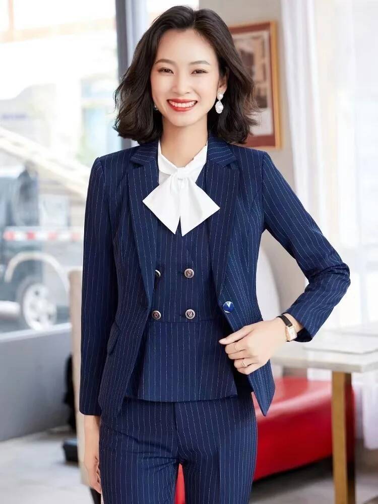 Women Formal Wear For Interview - Moda listrado formal ternos de negócios