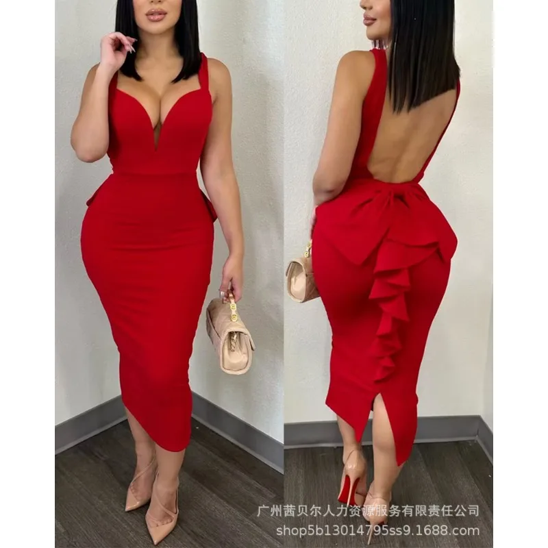 Women Formal Wear Zara - Novo feminino sem costas babados retalhos