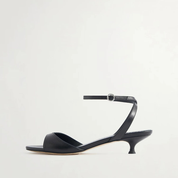Kitten Heel Women - Sandálias Femininas de Couro Minimalistas com