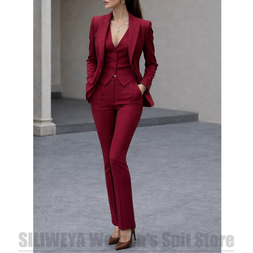 Women Formal Wear Blazer Set - Conjunto feminino de 3 peças, blazer,