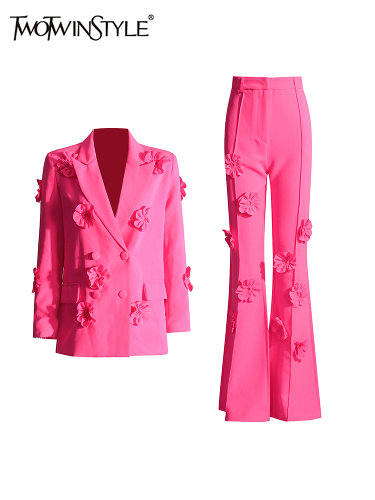 Female Formal Wear - Jaqueta e calças flare Twotwinstyle das