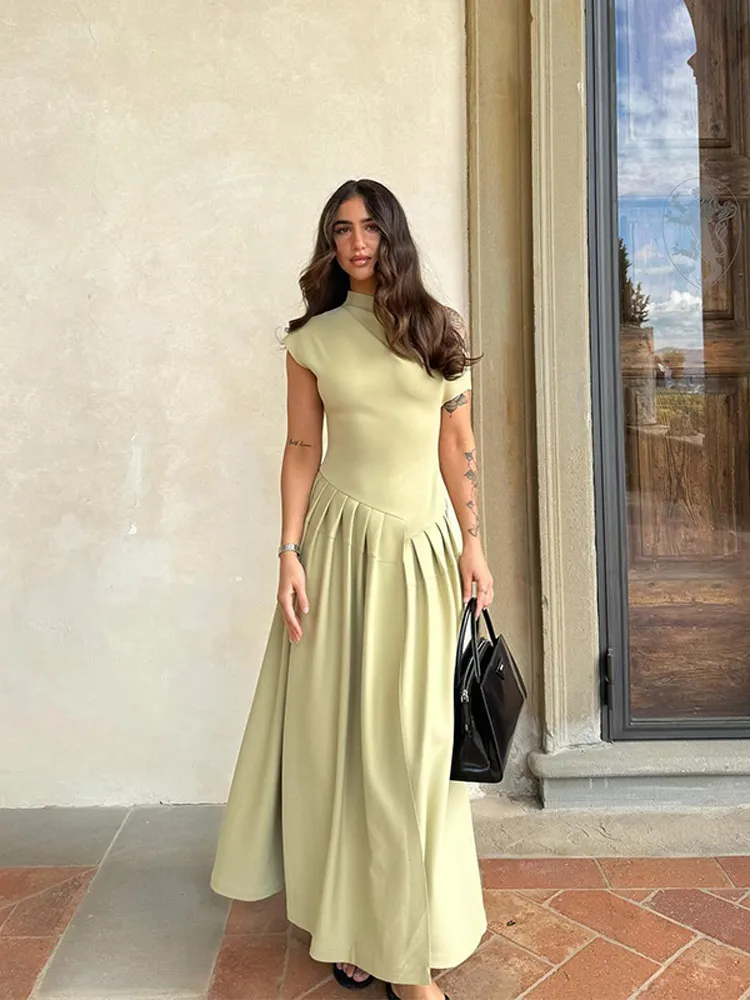 DSMTRC-Vestido plissado verde  - Women Formal Wear Zara avaliação e preço