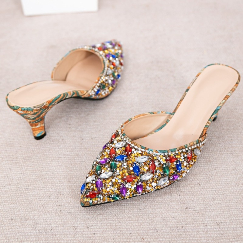 Luxo strass gatinho salto chin - Kitten Heel Women avaliação e preço