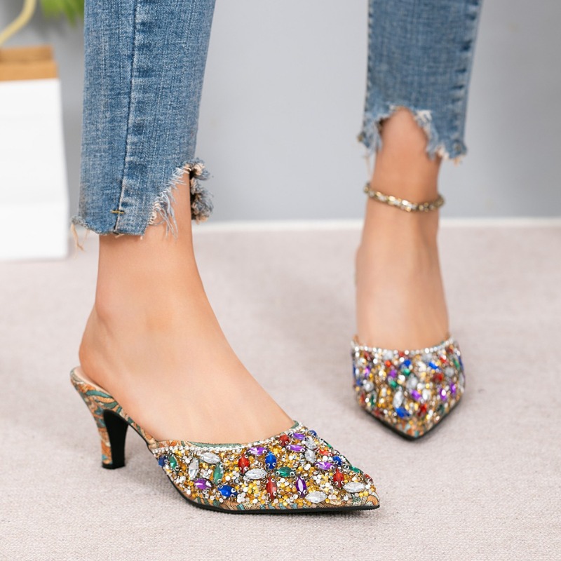 Luxo strass gatinho salto chin - Kitten Heel Women avaliação e preço