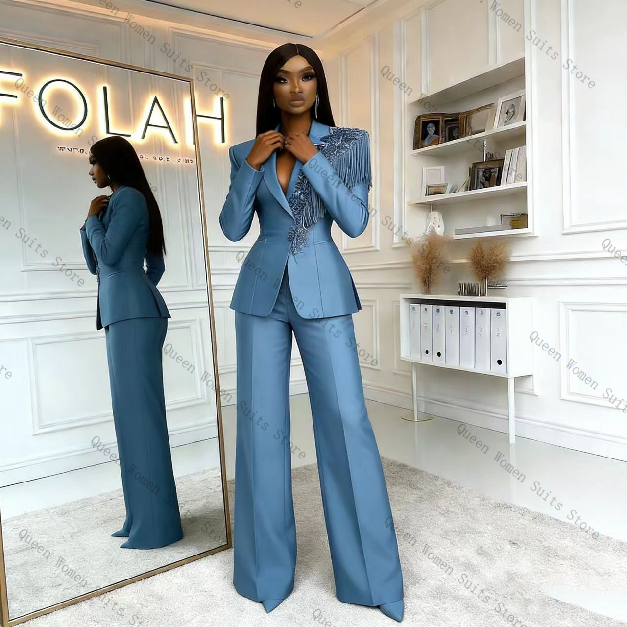 Conjunto de Calças Femininas A - Women Formal Wear Blazer Set avaliação e preço