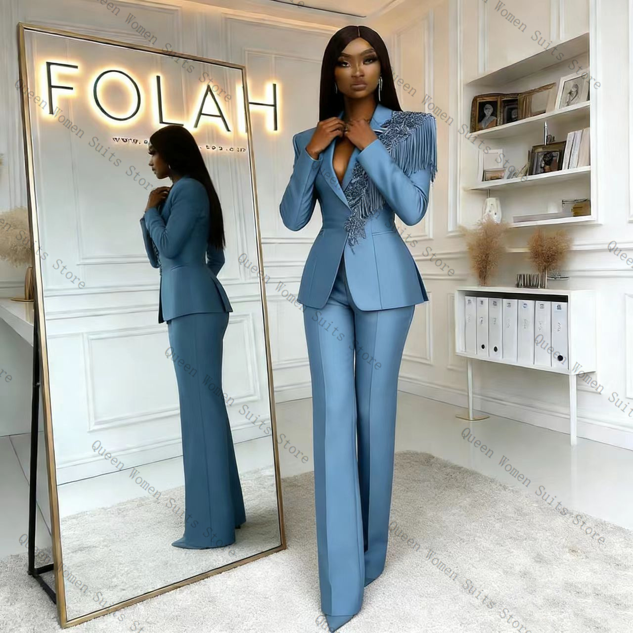 Conjunto de Calças Femininas A - Women Formal Wear Blazer Set avaliação e preço