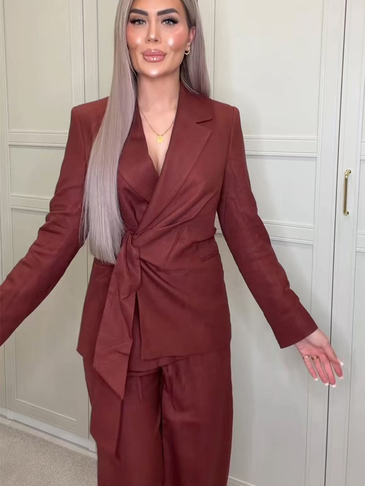 Conjunto de Blazer e Calças pa - Women Formal Wear Blazer Set avaliação e preço