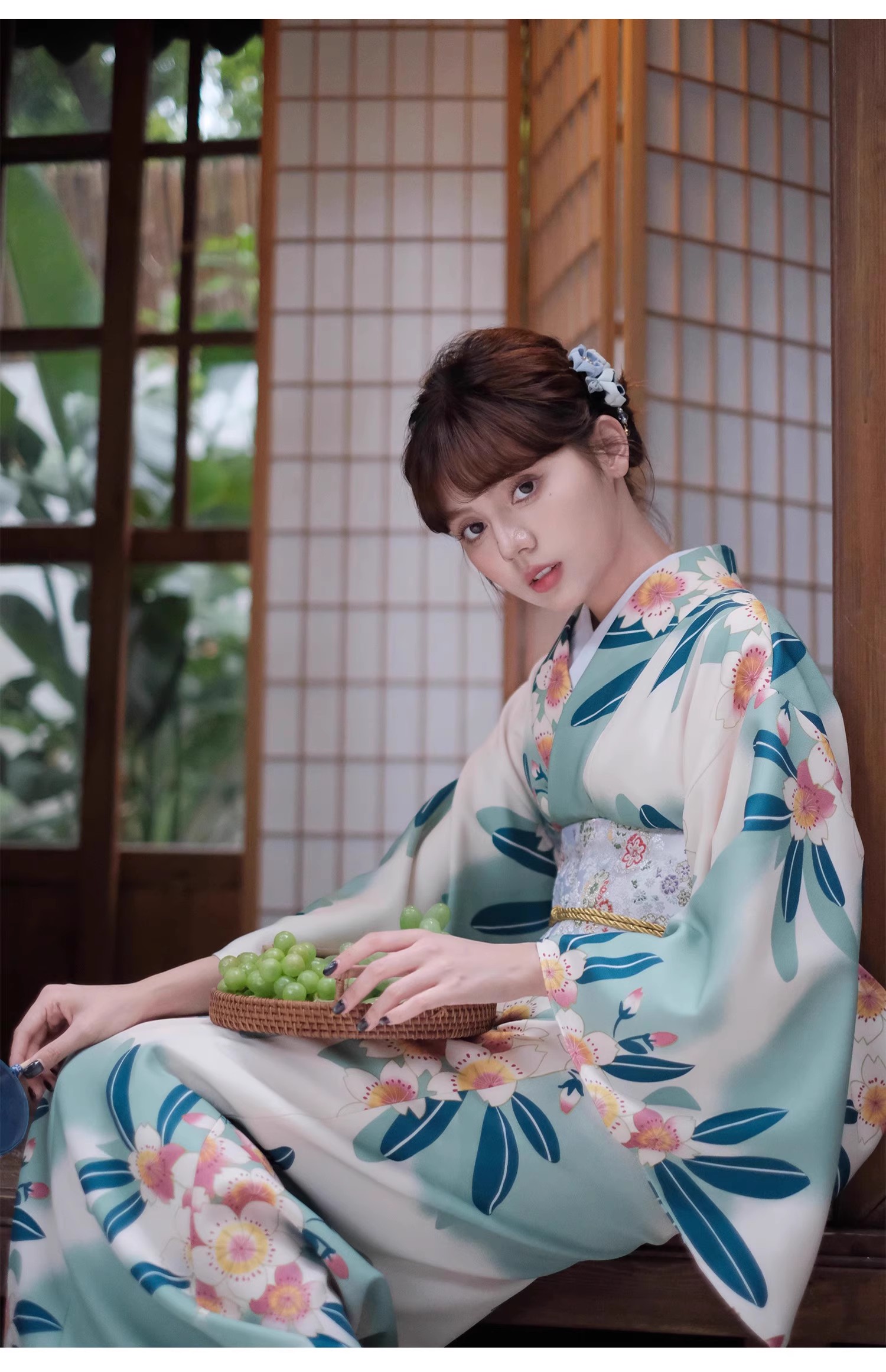 Traje formal quimono azul trad - Formal Wear Japan Women avaliação e preço