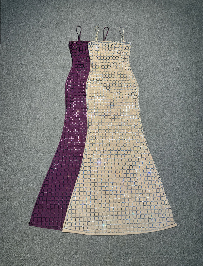 Cristal roxo feminino vestido  - Women Formal Party Wear Dress avaliação e preço