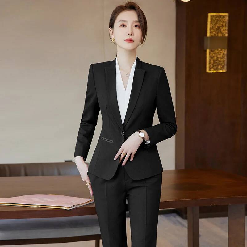 Senhoras escritório trabalho w - Women Formal Wear Blazer Set avaliação e preço