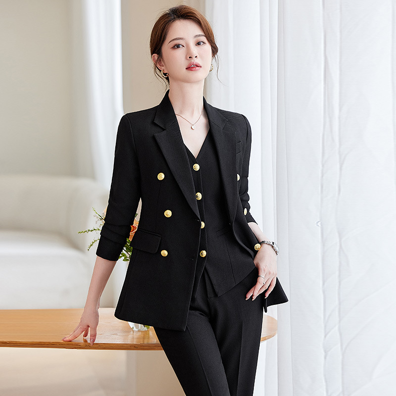 Conjunto de terno azul marinho - Women Formal Wear Blazer Set avaliação e preço