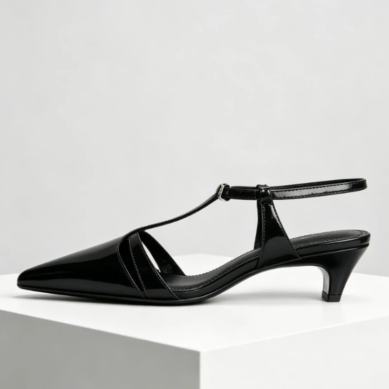 Couro de patente gatinho salto - Kitten Heel Women avaliação e preço