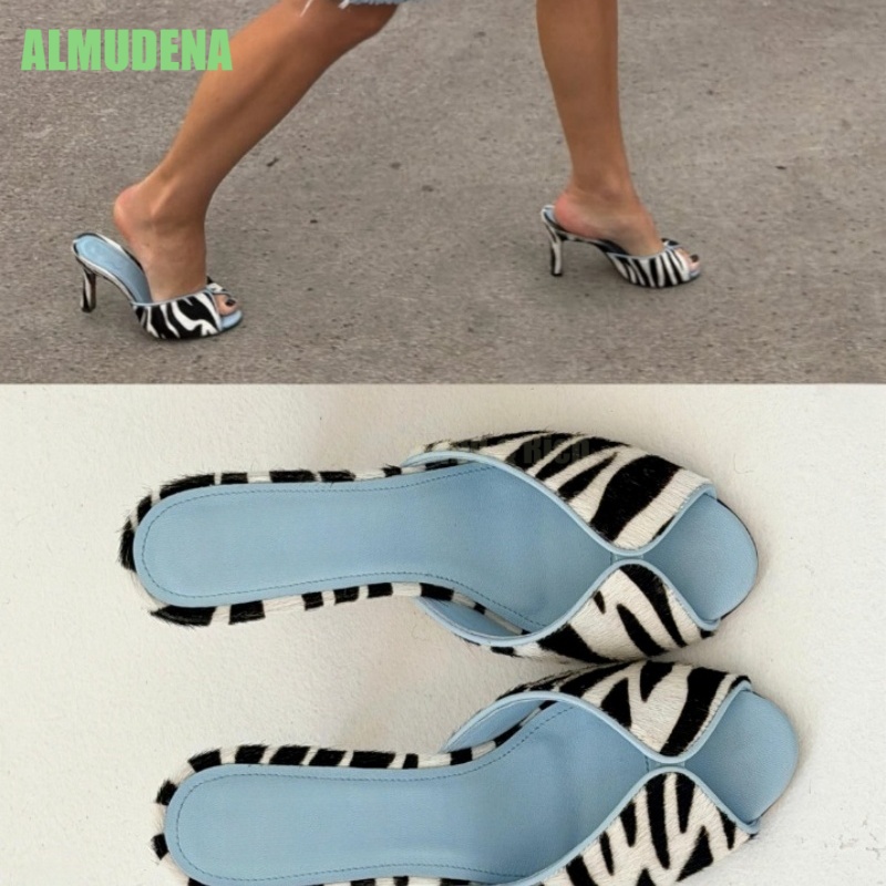 Sandálias Mule com Estampa de  - Kitten Heel Women avaliação e preço