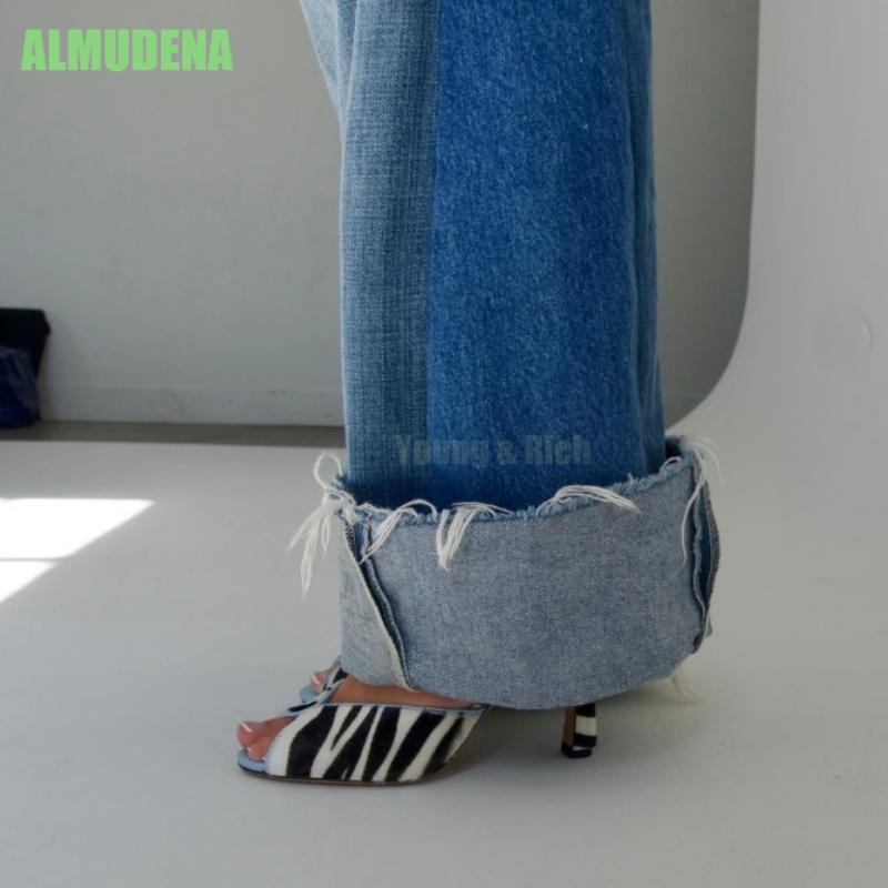Sandálias Mule com Estampa de  - Kitten Heel Women avaliação e preço