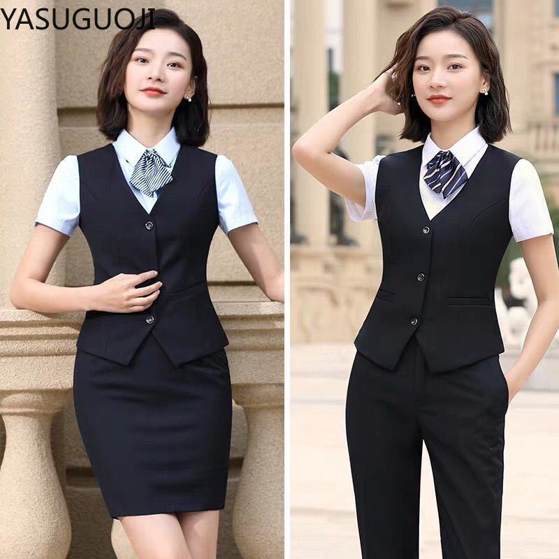 YASUGUOJI-Colete fino com deco - Women Formal Wear For Interview avaliação e preço