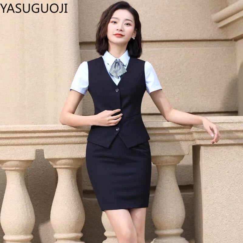 YASUGUOJI-Colete fino com deco - Women Formal Wear For Interview avaliação e preço