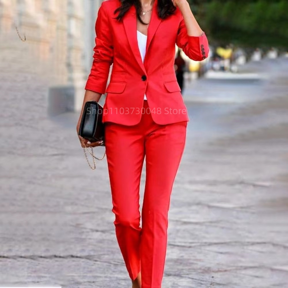 Conjunto de Blazer e Calças pa - Women Formal Wear For Office avaliação e preço