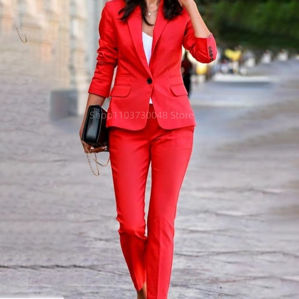Conjunto de Blazer e Calças pa - Women Formal Wear For Office avaliação e preço